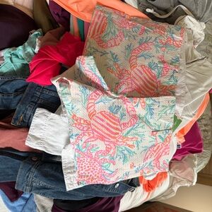 Lilly Pulitzer Pink and Blue Crab Print Shorts